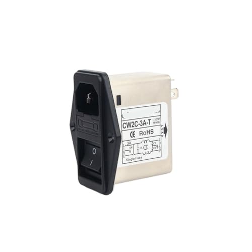 Filtre interrupteur prise 220V CW2C-3A-T noir pour alimentation à découpage