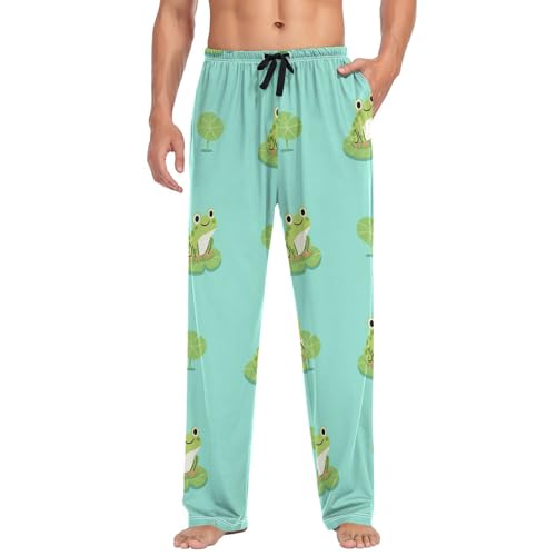 Men's Sleepwear Cute Frog Blue Pajama Pants for Men 23039533