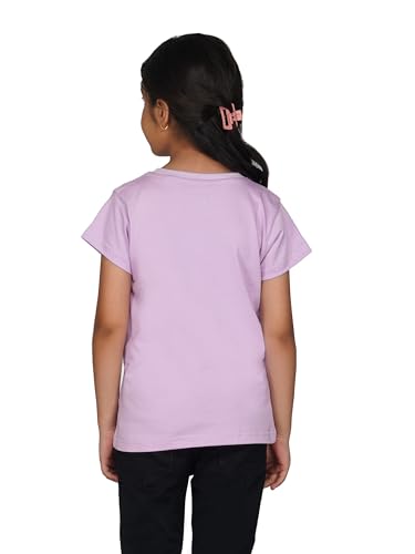Image of Kids Round Neck Girls Tshirt | Short Sleeves | Natural Organic 100% Cotton Soft Comfortable Fabric | Plain Color Original Branded Half Sleeve | School t-Shirt for Girl Kid | Sleepwear Everyday Casual