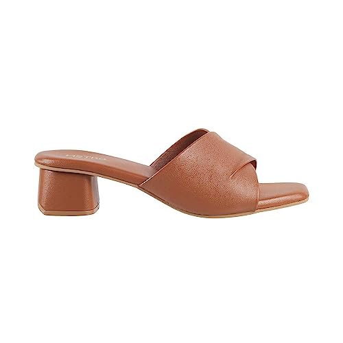 Image of Metro Women's Faux Leather Formal Block Heel Fashion Sandals