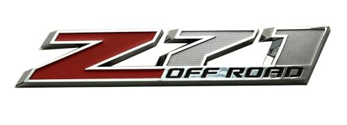 Image of 2pcs New Big Z71 Off Road Emblems 10 inch Badge Compatible with 2009-2018 Colorado Tahoe Silverado Sierra Suburban 2500Hd 3500Hd Offroad (Chrome Red)