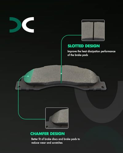 Image of SCITOO D1328 Front Metal Brake Pads Sets w /Hardware Replacement For Ford For E-150 08-14,For Ford For E-250 08-14,For Ford For E-350 Super Duty 08-19 21,For Ford For E-450 Super Duty 08-19 21