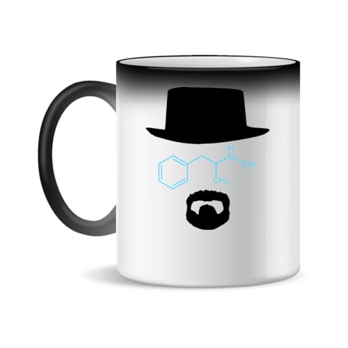 Breaking Bad Heisenberg Logo Formula Graphic Tasse à Thé et Café en Céramique, 330ml, Blanc Magique, Rose, Noir 330ml