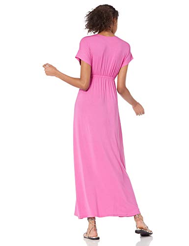 Image of Amazon Essentials Women's V Neck Short Sleeve Waisted Maxi Dress (Available in Plus Size)