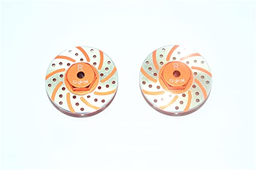 GPM for AXIAL 1/18 YETI JR AX90052 1001 Aluminum Rear Brake Disk with Silver Lining -2PC Set (Orange)
