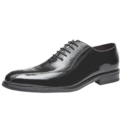 Men's Leather Luxury Oxford Dress Shoes for Men Italian Oxford Shoes Classic Formal Business Lace-Up Comfortable Wedding Office Stylish Non-Slip
