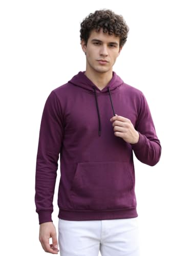Image of HOODMASTER Unisex Fleece Hoodie Sweatshirt with Pockets Full Sleeves Regular Fit Solid Pattern Hooded Neck and Standard Length | Hoodies for Men & Women