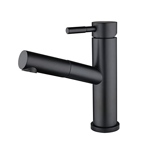 Mitigeur eau chaude froide rotatif 360° avec douchette lavabo rétractable intégrée