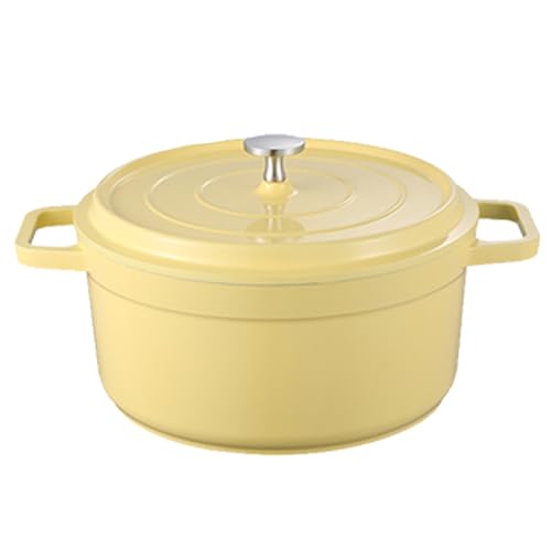Casserole en céramique émaillée en fonte d'aluminium - Passe au four - Poêle antiadhésive - Nettoyage facile - Casserole avec couvercle - Pour tous les types de...