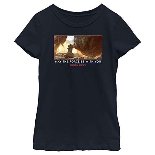 T-shirt Star Wars Boba Fett Never Give Up courage fille