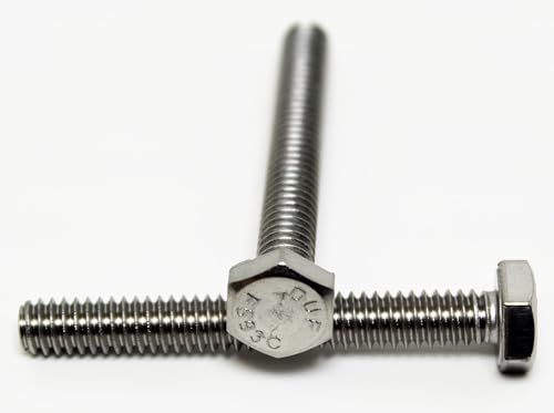 Image of 1 /4-20 x 2 inch inch Hex Head Screw Bolt, Fully Threaded, Stainless Steel 18-8 (20 Pack) HHMS by Fasteners DP