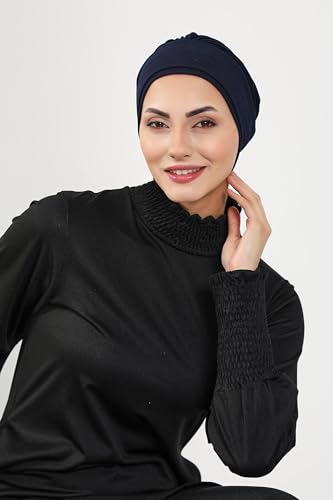 Aisha's Design 2-Pack Quick Dry Salt-Resistant Swim-Friendly Modest Beach Turban with Removable Bow Brim4