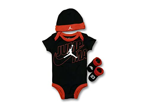 Image of [NJ0493-023] Baby Air Jordan Bodysuit, Hat and Booties 3-PC Box Set