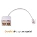 Uvital RJ11 Male to Dual Female 6P4C Splitter Converter Cable Male to 2 Female Separator Cord RJ11 6P4C Telephone Wall Adaptor for Landline(2 Pack)
