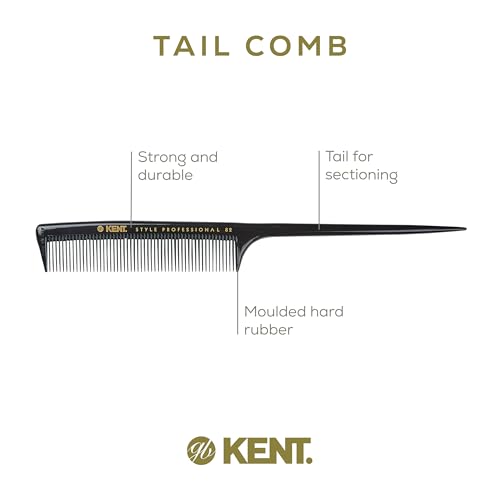 Kent SPC82 Fine Tooth Salon-Style Dressing Comb - Professional Barber Haircut Comb for Styling and Teasing - Quality Barber Supplies - Saw-cut Handmade in England