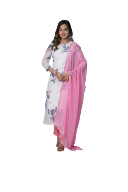 White Printed Suit Set-image-33
