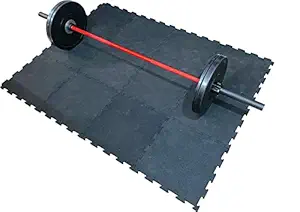 PRO Wolf | Interlocking Rubber Tiles Protective Flooring for Gym Floor | 18mm | 12 Mat 7x5 feet.