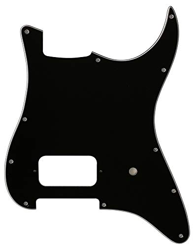 Pièces de guitare pour Fender Stratocaster Start Single Humbucker Pickguard (3 plis) Noir - Les Beatles, Paul McCartney, John Lennon, RIngo Starr, George Harrison Pièces de guitare pour Fender Stratocaster Start Single Humbucker Pickguard (3 plis) Noir