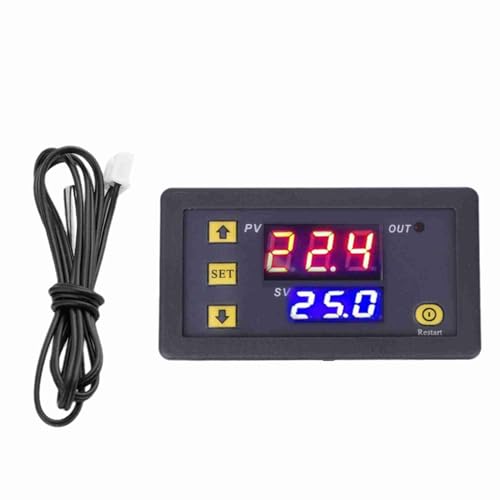 Naroote Digital Temperature Controller, Temperature Controller Refrigerator Thermostat Mini Digital Temperature Switch Controller with Large LED Display for Freezer Steamer (12V)