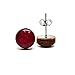 Stud Earrings, Shimmer, 10 mm, Handmade, Stainless Steel Posts for Sensitive Ears Stud for Women Men Girls (Deep Garnet Shimmer)