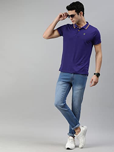 Image of Urbano Fashion Men's Solid Slim Fit Half Sleeve Cotton Polo T-Shirt