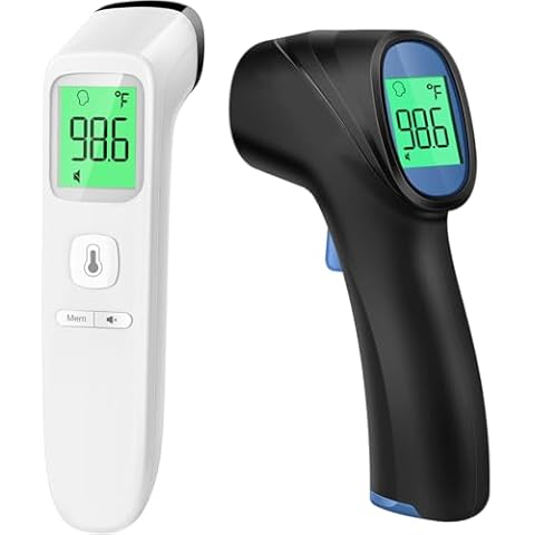 Forehead Thermometer for Adults and Kids - 202 White & 2000 Black Cover