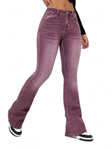 Image of Ben Martin Women's High Waist Jeans || Flared Bell Bottom Bootcut Pants || Wide Leg Stretch Denim - Perfect for Travel, Party & Everyday Use - Sizes 26-40 (1)