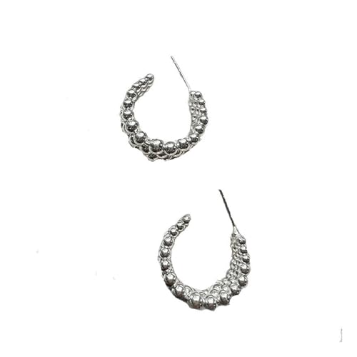 Boucles d'oreilles argent sterling triple rang en C du bureau aux sorties