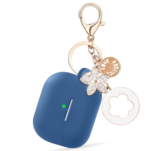 Image of Case Compatible for Apple Airpods 4 - VISOOM Airpods 4 Cases 2024 Cover Women Cute Silicone iPods 4 Earbuds Wireless Accessories Charging Cases Girl Bling Keychain for Airpod iPods 4th Generation