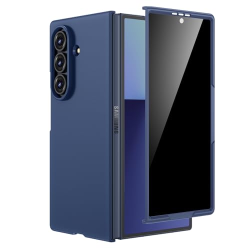 Maxdara for Samsung Z Fold 7 Case, with Privacy Tempered Glass Screen Protector, Support Wireless Charging Protective Phone Cover for Samsung Galaxy Z Fold 7 (Blue)