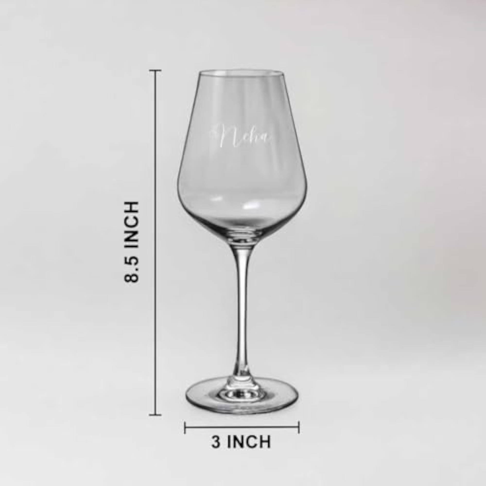 Premium Engraved Wine Glass Set of 2, 300ml