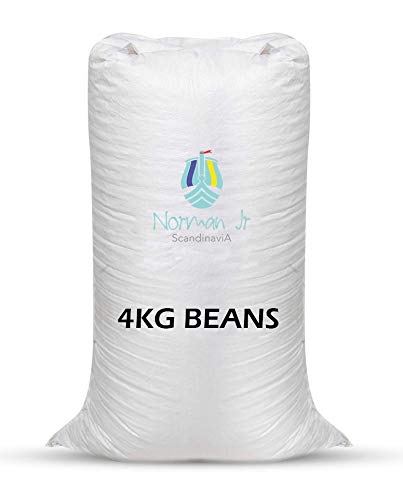 NORMAN JR Premium Virgin Grade Thermocol Balls Refill for Pillows, Sofa, Bean Bags, Soft Toys & Beans for Bean Bag Refill 4 Kg (White)