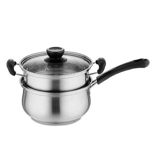 Olla de acero inoxidable con inserto de vapor de vidrio con tapa ventilada y