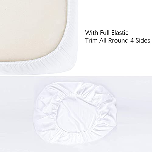 Image of Cottington Lane Crib Fitted Cradle Sheet - Bedsheet for Cribs /Cots One Qty 100% Cotton - 52 inch x 28 inch x 6 inch White Solid