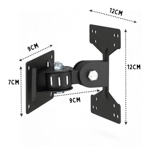 Image of RISSACHI Moving TV Stand Wall Mount for 14-26 Inch LED LCD Monitors | Heavy Duty Universal TV Bracket with 180 Swivel & Tilt, VESA Support 75x75mm and 100x100mm Load 15 kg