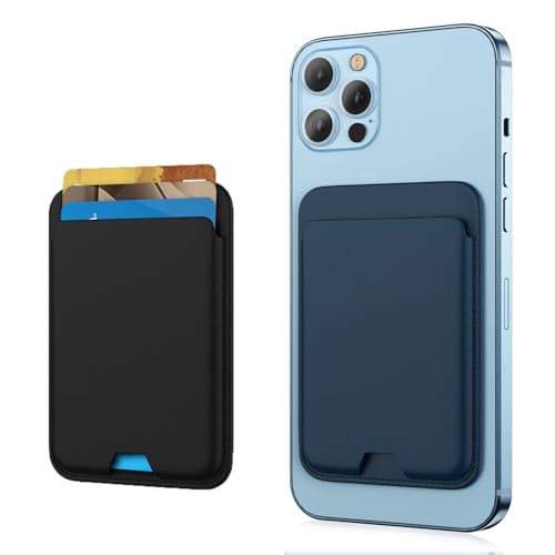 iLodn Magnetic Wallet Compatible with MagSafe for iPhone 17 16 15 14 13 12 Pro Max Air Plus Model, Mag 3 Safe Card Holder Stick on Accessories for Apple Cell Phone & Case, Midnight&Blue