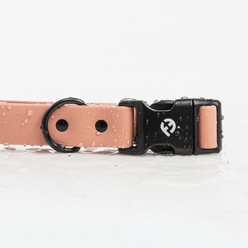 Fei & Eve PVC Dog Collar - Waterproof | 450LB Escape-Proof | Odor-Resistant | Fur-Safe | Adjustable Fit | Medium (Blush) by Fei and Eve - Image 3