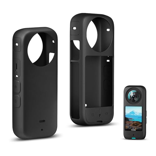 Qanuxy Insta360 X3 ��p�V���R���ی�J�o�[ �{�f�B�\�t�g�P�[�X 360�x�S���ʖh�� �����Ռ��h�~ �ȒP���E �A�N�Z�T���[�݊����Ή� (�u���b�N)