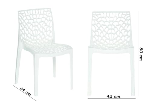 Image of activa Web Designer Plastic Chair for Home, Office and Restaurant and Cafe|Armless Chair for Dining Room| Heavy Duty Outdoor Plastic Chair | Designer Balcony Chair (White, Set of 1)