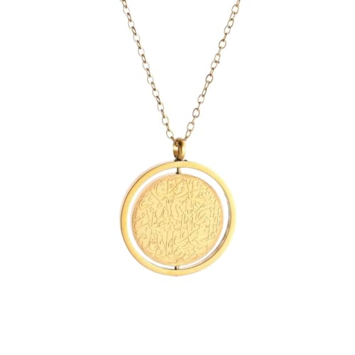 Collier Ayatul Kursi avec pendentif rotatif, le cadeau islamique idéal