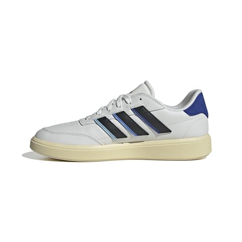adidas Men's COURTBLOCK Shoes, Crystal White/core Black/Team Royal Blue, 12.5 UK