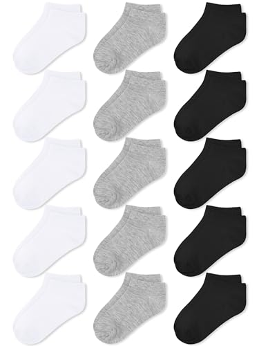 Cooraby 15 Paare sneaker socken kinder Jungen Kurze Socken Kinder...