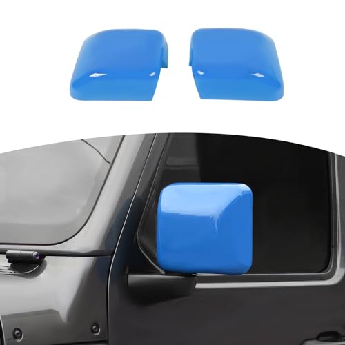 RT-TCZ for Jeep JL Side Mirror Cover Trim Baby Blue for Jeep Wrangler JL JLU 2018-Present for Gladiator JT 2020-Present Light Blue Exterior Accessories 2pcs