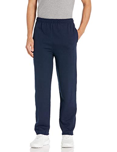 Gildan Men's Fleece Elastic Bottom Pocketed Pant, Navy, Small