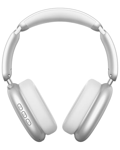 Image of Wentronic Y02 Active Noise Cancelling Headphones, Wireless Over-Ear Bluetooth 5.4 Headphones with Microphone, 60H Playtime, Hi-Res Audio, Big Bass, Foldable Lightweight for Travel Home Office, Silver