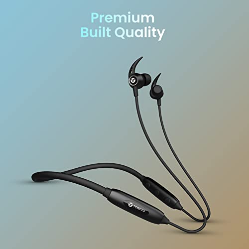 Image of Toreto Alpha Lite (TOR 230) in Ear Bluetooth Neckband with Dedicated Gaming Ultra-Low Latency Mode | Type C Fast Charge | 30 Hours Playtime | Clear Sound | Water & Dust Resistant (Black)