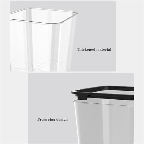 Cesto de basura transparente de 15L ideal para sala de estar y dormitorio 3