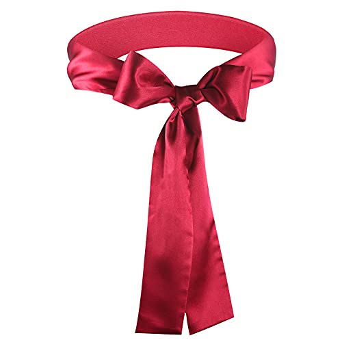 Wedding Ribbon Belt Satin Sash Belt Bridal Dress Sash Simple Classic Bridal Belts (Red)