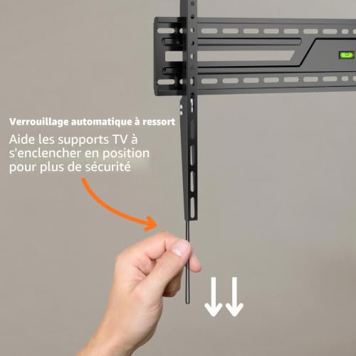 Support TV mural fixe de 60" à 100" (Extra Slim) pour fixation murale - 5