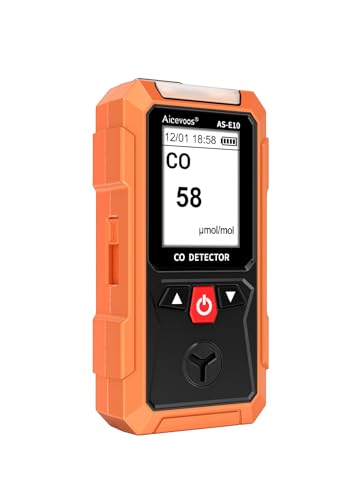 Aicevoos AS E10 Detector de Monóxido de Carbono Portátil, Medidor Monóxido de Carbono con Alarma Sonora y Visual, 0 2000PPM, Alarma de CO, Pantalla LCD Retroiluminada, para Casa, Coche, Camping